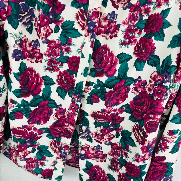 Vintage Pykettes 90s Floral Long Sleeve Button Down Shirt Shabby Chic - Picture 3 of 8